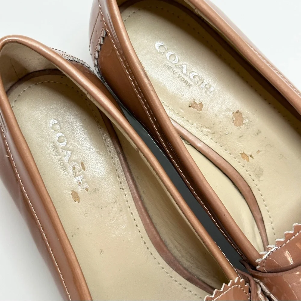 Coach Peyton Patent Loafer 8B Lug Sole Rose Gold